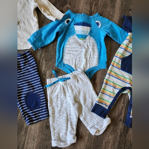 3 To 6 Month Boys Striped Animal Outfit Bundle - Picture 4 of 6